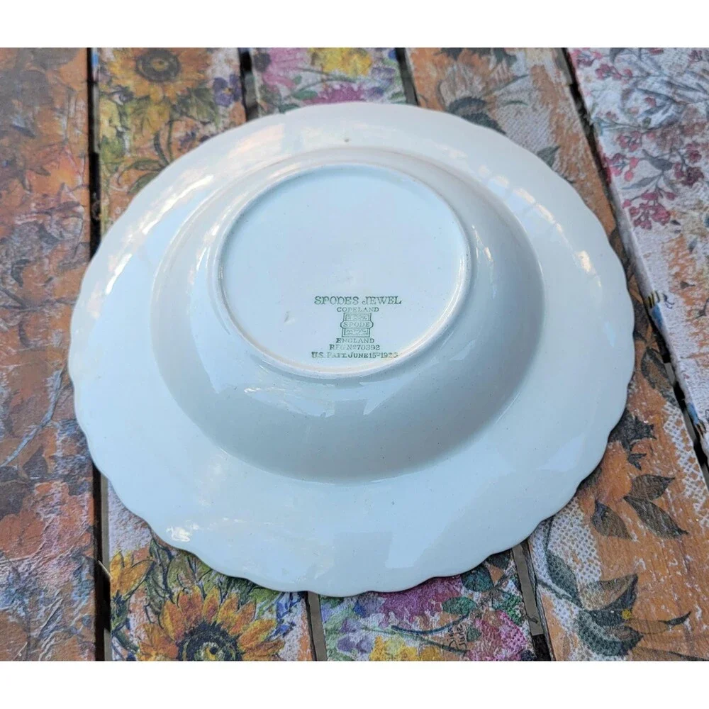 Antique Spode’s Jewel Rim Soup Bowl - Copeland England - All Cream Lace Pattern